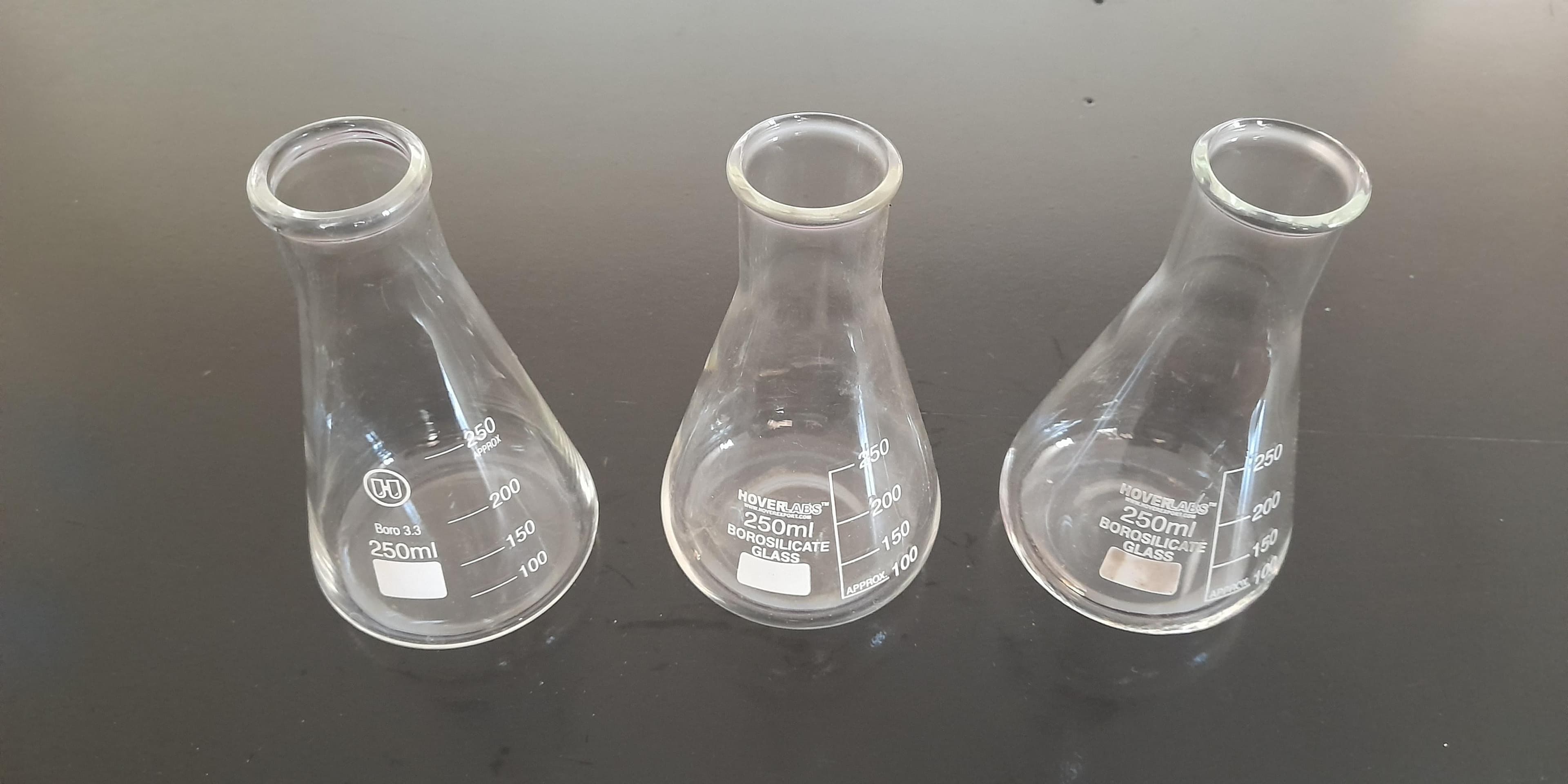 Conical flasks